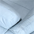 Armen Living Franz Upholstered Metal & Leather Sofa in Black/Sky Blue