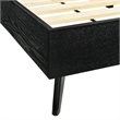 Armen Living Petra King Platform Wood Bed Frame with Tapered Legs in Black