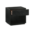 Armen Living Petra 1-Drawer Mid-Century Wood Nightstand in Black