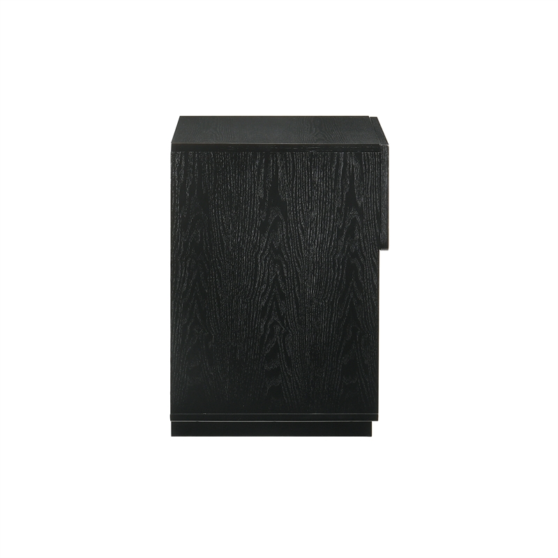 Armen Living Petra 1-Drawer Mid-Century Wood Nightstand in Black