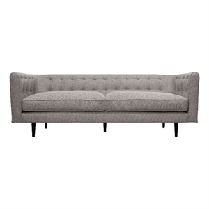 Armen Living Annabelle 80&quot Fabric & Wood Sofa with Padded Arms in Gray and Black