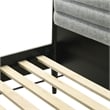 Armen Living Artemio King Platform Wood Bed Frame with Slim Track Arms in Black