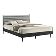 Armen Living Artemio King Platform Wood Bed Frame with Slim Track Arms in Black