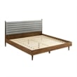 Armen Living Artemio King Platform Wood Bed Frame with Slim Track Arms in Walnut