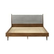 Armen Living Artemio King Platform Wood Bed Frame with Slim Track Arms in Walnut