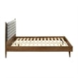 Armen Living Artemio King Platform Wood Bed Frame with Slim Track Arms in Walnut
