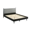 Armen Living Artemio Queen Platform Wood Bed Frame with Slim Track Arms in Black