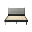 Armen Living Artemio Queen Platform Wood Bed Frame with Slim Track Arms in Black