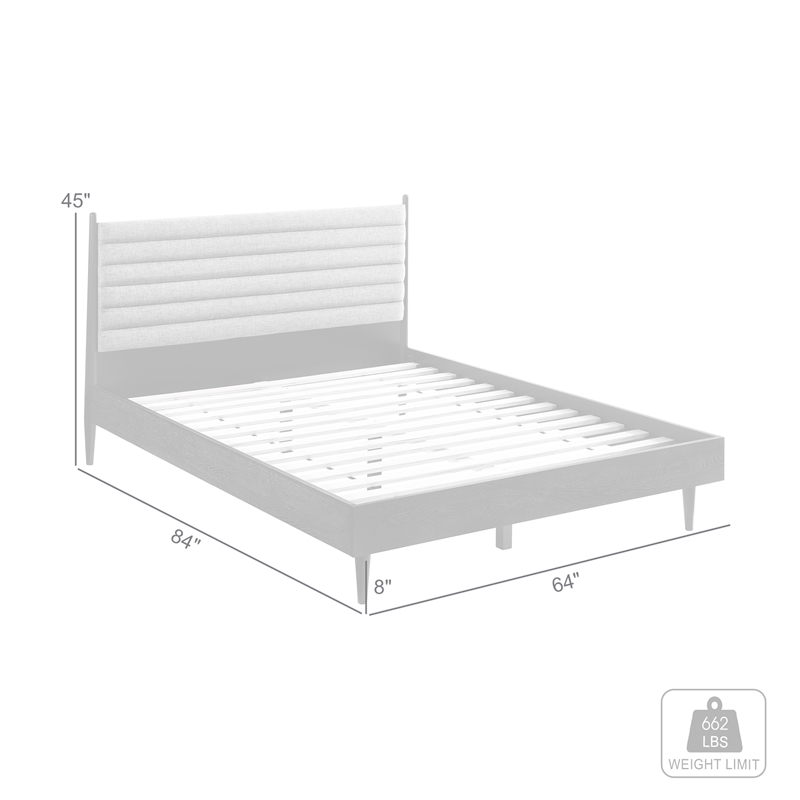 Armen Living Artemio Queen Platform Wood Bed Frame with Slim Track Arms in Black