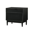 Armen Living Artemio 2-Drawer Wood Nightstand with Shelf in Black