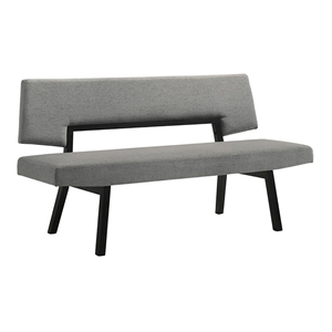 Armen Living Channell 18&quot Wood & Fabric Dining Bench in Black/Charcoal