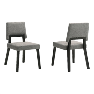 Armen Living Channell 18&quot Wood Dining Chair in Black/Charcoal (Set of 2)