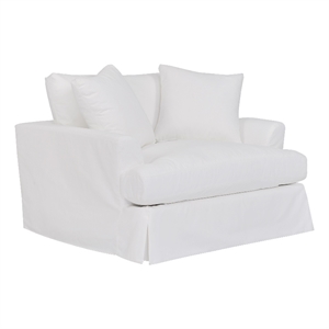 Armen Living Ciara 53&quot Upholstered Polyurethane Chair and a Half in Pearl