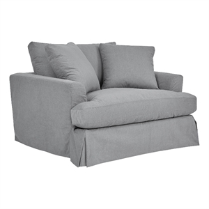 Armen Living Ciara 53&quot Upholstered Polyurethane Chair and a Half in Slate Gray