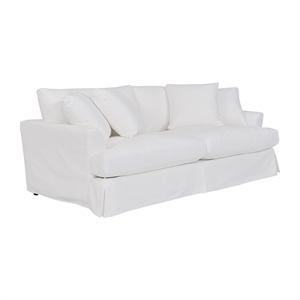 Armen Living Ciara 93&quot Upholstered Modern Polyurethane Sofa in Pearl
