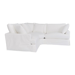 Armen Living Ciara 3-Piece Upholstered Polyurethane Sectional Sofa in Pearl