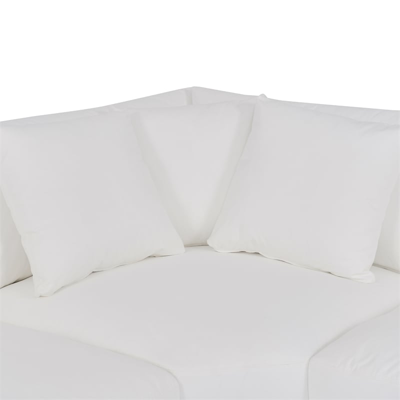 Armen Living Ciara 3-Piece Upholstered Polyurethane Sectional Sofa in Pearl