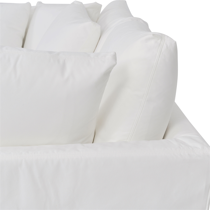 Armen Living Ciara 3-Piece Upholstered Polyurethane Sectional Sofa in Pearl