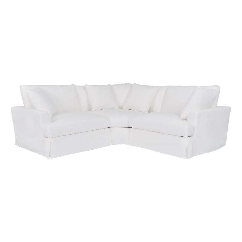 Armen Living Ciara 3-Piece Upholstered Polyurethane Sectional Sofa in Pearl