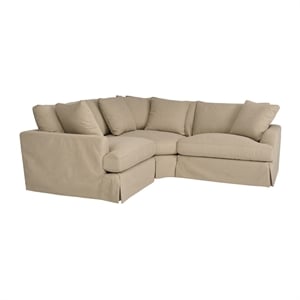 Armen Living Ciara 3-Piece Upholstered Polyurethane Sectional Sofa in Brown