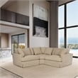 Armen Living Ciara 3-Piece Upholstered Polyurethane Sectional Sofa in Brown