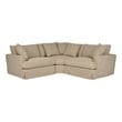 Armen Living Ciara 3-Piece Upholstered Polyurethane Sectional Sofa in Brown