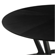 Armen Living Santana Round Wood Dining Table with Splayed Legs in Black