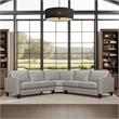 Armen Living Summit 3-Piece Greige Leather Sectional Sofa in Gray