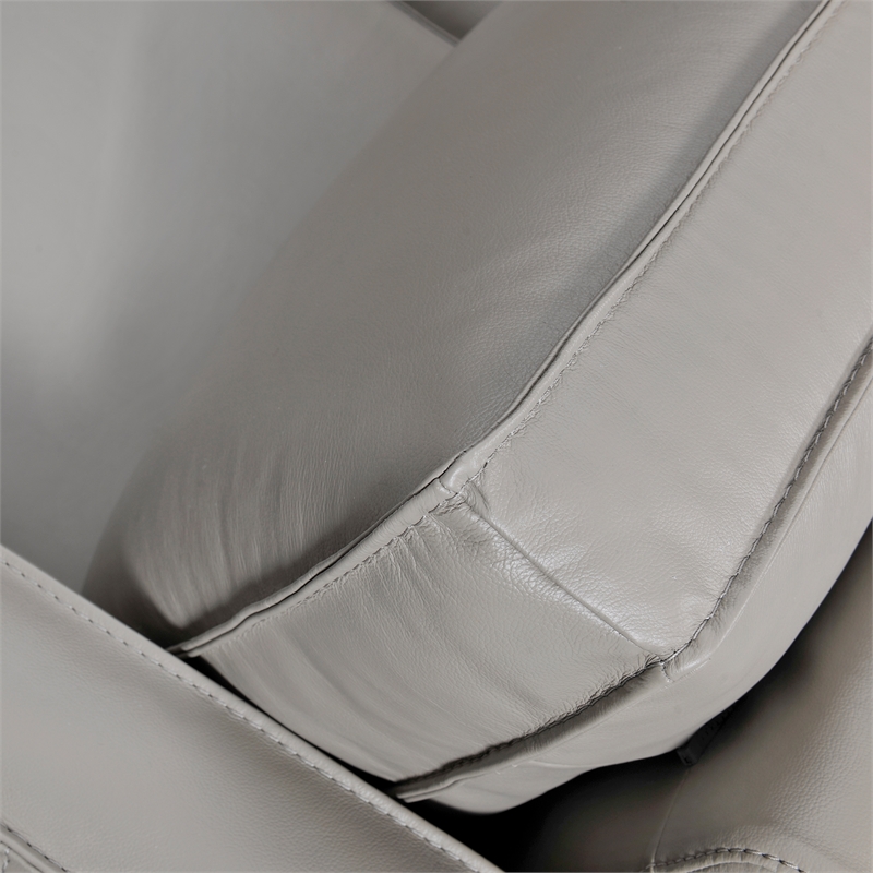 Armen Living Summit 3-Piece Greige Leather Sectional Sofa in Gray