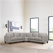 Armen Living Summit 3-Piece Greige Leather Sectional Sofa in Gray