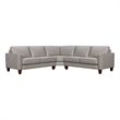 Armen Living Summit 3-Piece Greige Leather Sectional Sofa in Gray