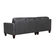 Armen Living Summit 3-Piece Greige Leather Sectional Sofa in Pewter