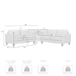 Armen Living Summit 3-Piece Greige Leather Sectional Sofa in Pewter
