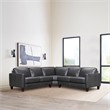 Armen Living Summit 3-Piece Greige Leather Sectional Sofa in Pewter