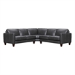 Armen Living Summit 3-Piece Greige Leather Sectional Sofa in Pewter