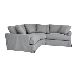 Armen Living Ciara 3-Piece Upholstered Polyurethane Sectional Sofa in Slate Gray
