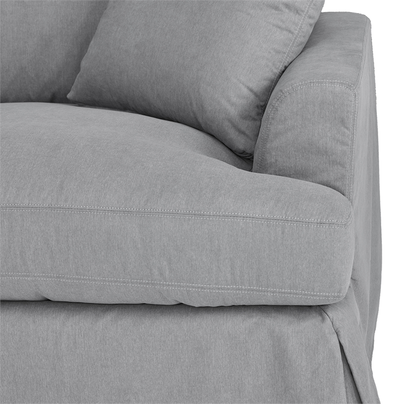 Armen Living Ciara 3-Piece Upholstered Polyurethane Sectional Sofa in Slate Gray