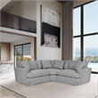 Armen Living Ciara 3-Piece Upholstered Polyurethane Sectional Sofa in Slate Gray
