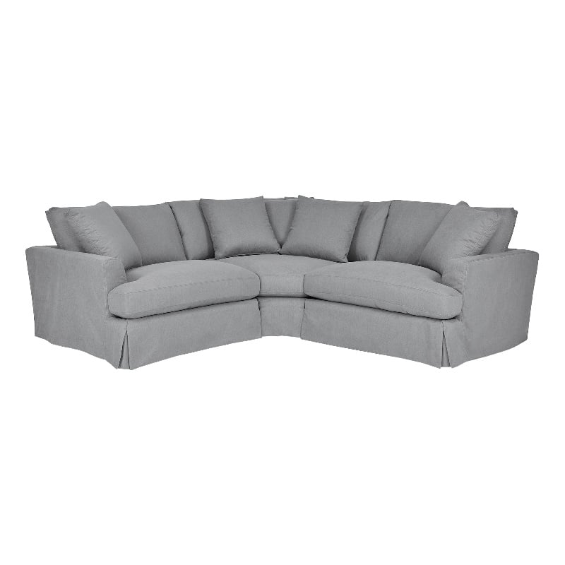 Armen Living Ciara 3-Piece Upholstered Polyurethane Sectional Sofa in Slate Gray