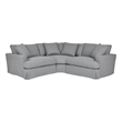 Armen Living Ciara 3-Piece Upholstered Polyurethane Sectional Sofa in Slate Gray