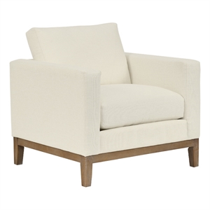 Armen Living Donna 35&quot Upholstered Polyurethane Accent Chair in Sugar Cream