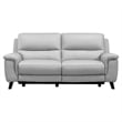 Armen Living Lizette 3-Piece Leather Living Room Power Recliner Set in Dove Gray