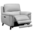 Armen Living Lizette 3-Piece Leather Living Room Power Recliner Set in Dove Gray