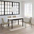 Kash Upholstered Dining Chair in Taupe Gray Faux Leather and Metal Legs