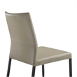Kash Upholstered Dining Chair in Taupe Gray Faux Leather and Metal Legs