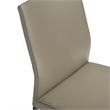 Kash Upholstered Dining Chair in Taupe Gray Faux Leather and Metal Legs