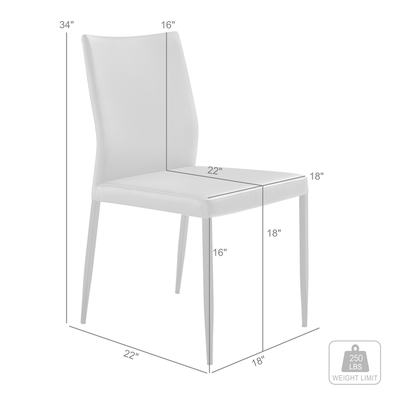 Kash Upholstered Dining Chair in Taupe Gray Faux Leather and Metal Legs