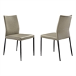 Kash Upholstered Dining Chair in Taupe Gray Faux Leather and Metal Legs