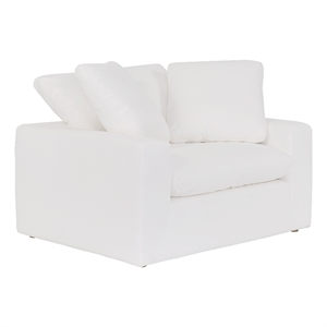 Armen Living Liberty 51.5&quot Upholstered Polyurethane Chair and a Half in Pearl