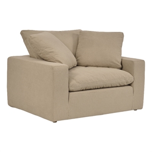 Armen Living Liberty 51.5&quot Upholstered Polyurethane Chair and a Half in Brown